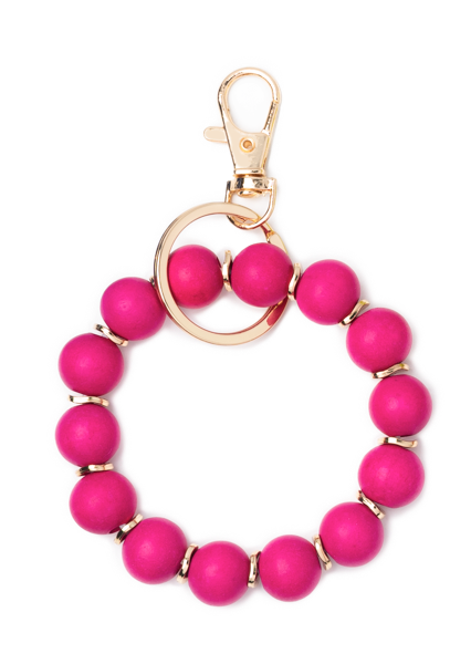 Wooden Bead Key Ring