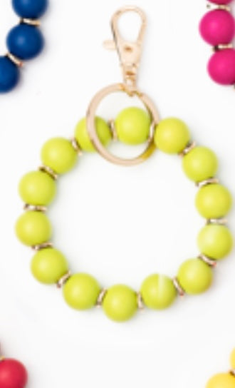 Wooden Bead Key Ring