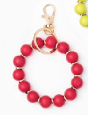 Wooden Bead Key Ring