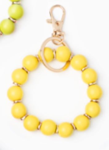 Wooden Bead Key Ring