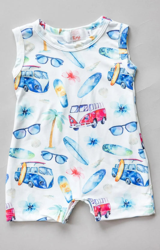 Beach Boy Sleeveless Romper