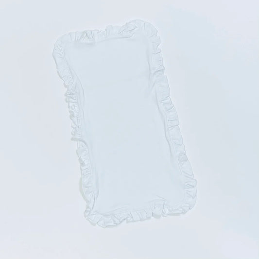 Bayou Blanks White Ruffle Burp Cloth