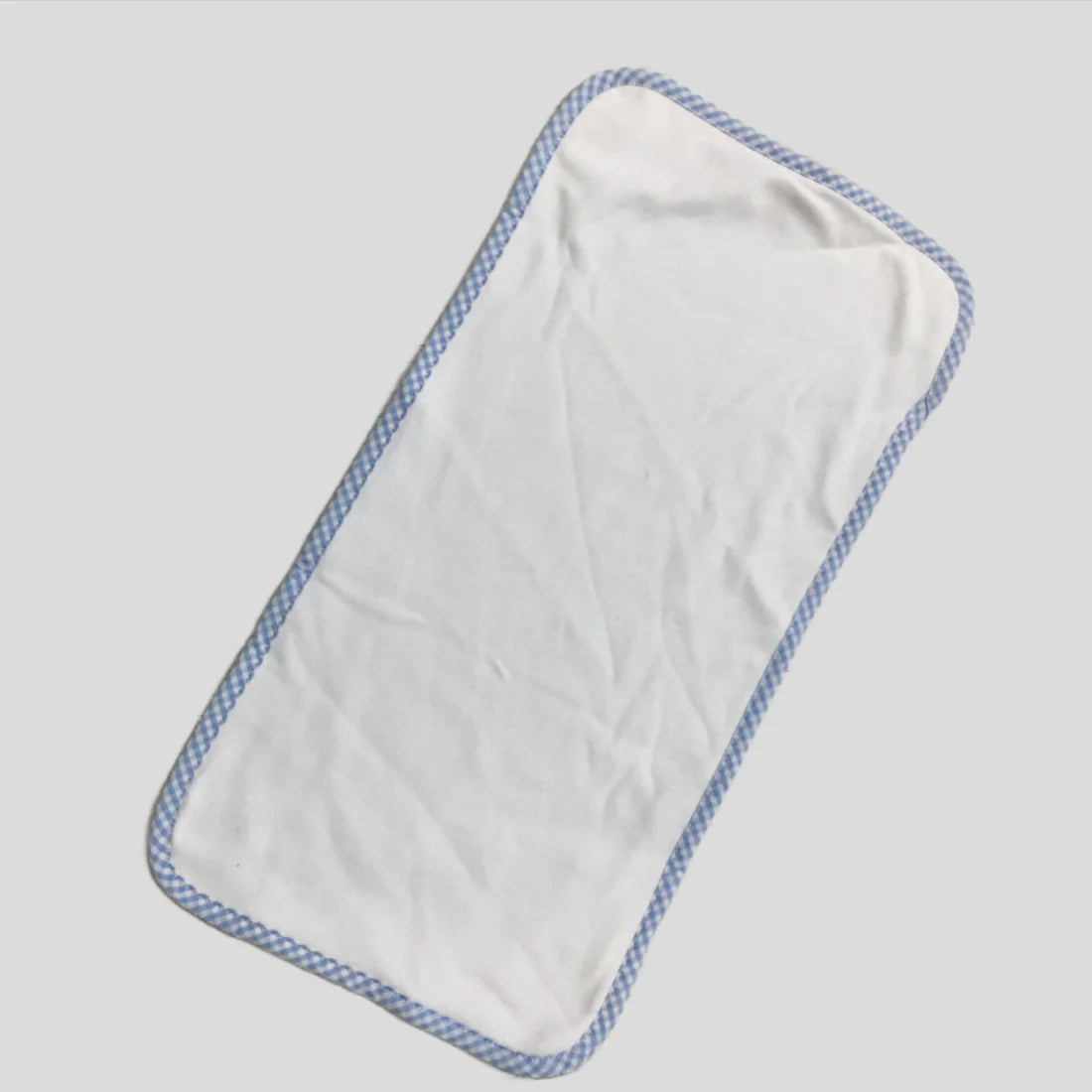 Bayou Blanks Blue Gingham Trim Burp Cloth