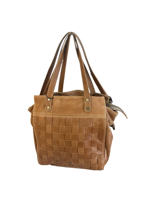 Square Woven Leather Handbag