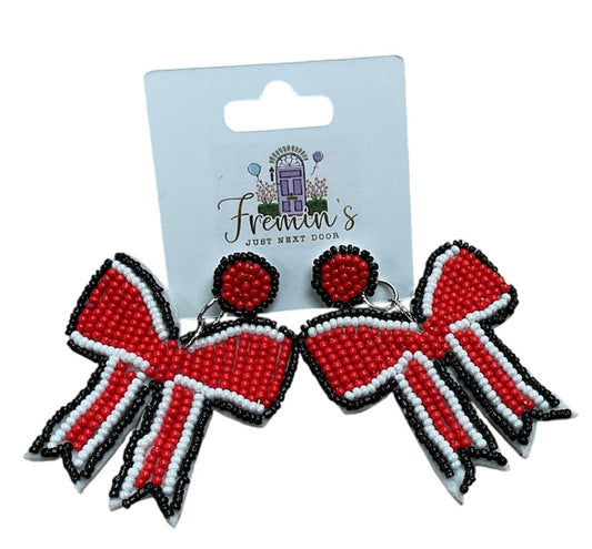 BC Cardinals Bow Earrings