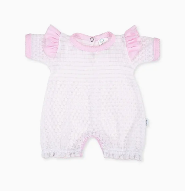 Paty Knit Bubble with Pink Ruffle Trim