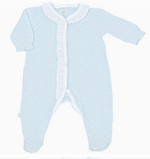 Paty Knit Footie Romper with Eyelet Trim