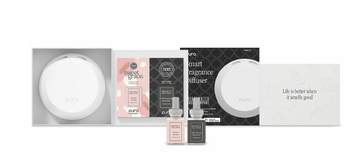 PURA + Bridgewater Smart Home Diffuser Set with Sweet Grace and Afternoon Retreat