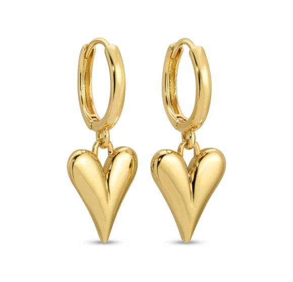 Huggies with Bubble Heart Earrings