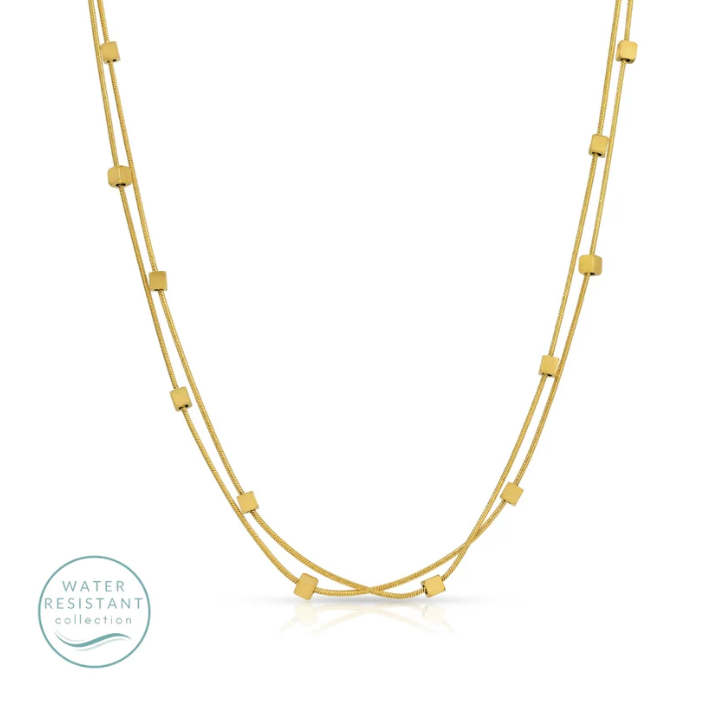 Layered Square Bead Necklace