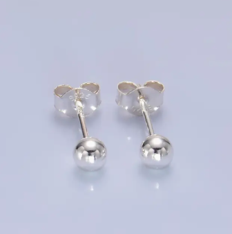 Sterling Silver Ball Stud Earrings