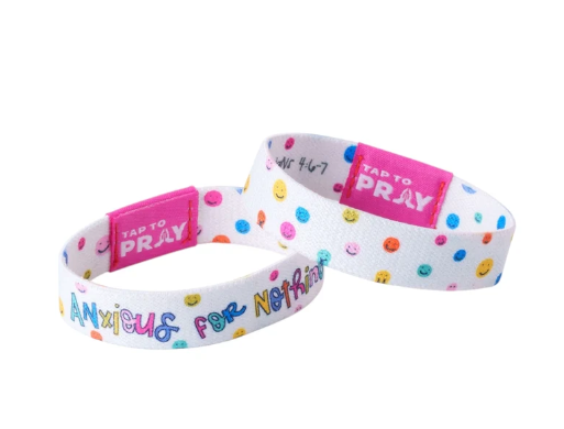 Tap to Pray Anxious for Nothing Wristband