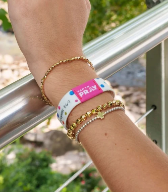 Tap to Pray Anxious for Nothing Wristband