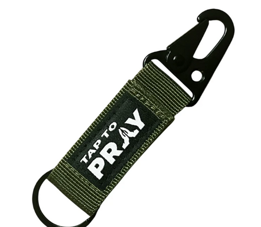 Tap to Pray Green Tactical Keychain