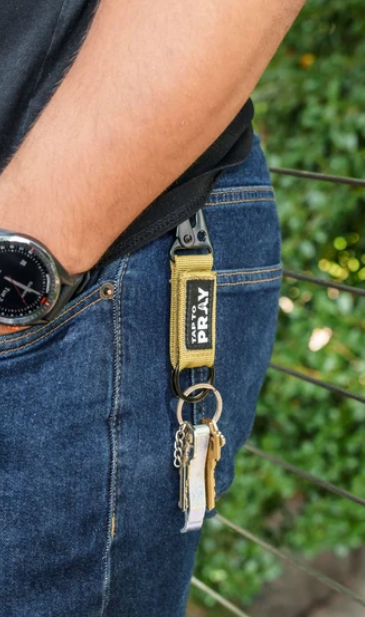 Tap to Pray Moss Camo Tactical Keychain