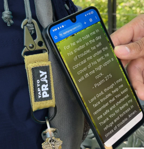 Tap to Pray Moss Camo Tactical Keychain