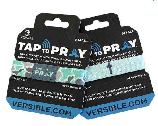 Tap to Pray River Rock Mint Camo Wristband