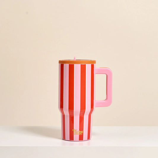 Sicily Stripes 20 oz Flip Straw Silicone Tumbler