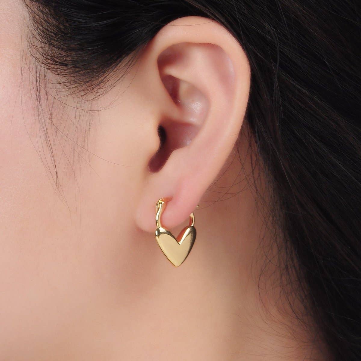 Heart Latch Hoop Earrings