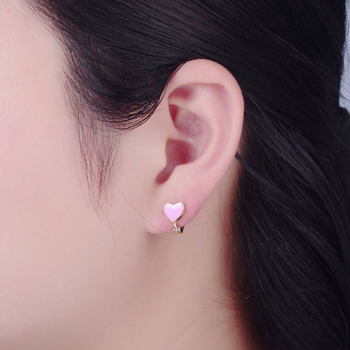 Heart Huggie Earrings