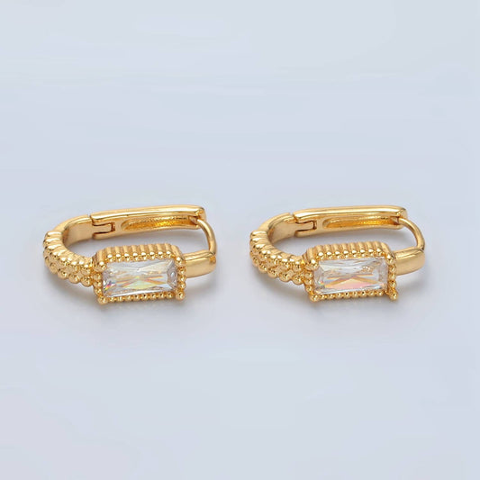 Baguette Hoop Earrings