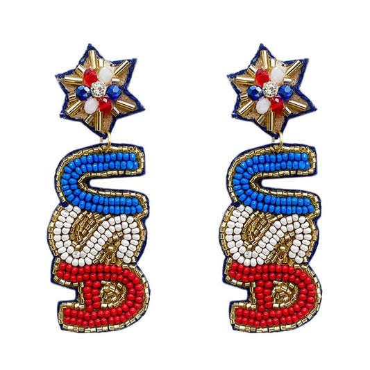 USA Beaded Earrings