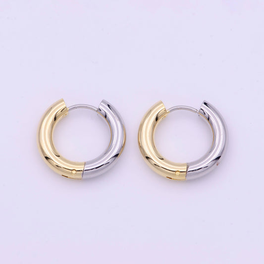 Reversible Silver & Gold Huggie Hoops