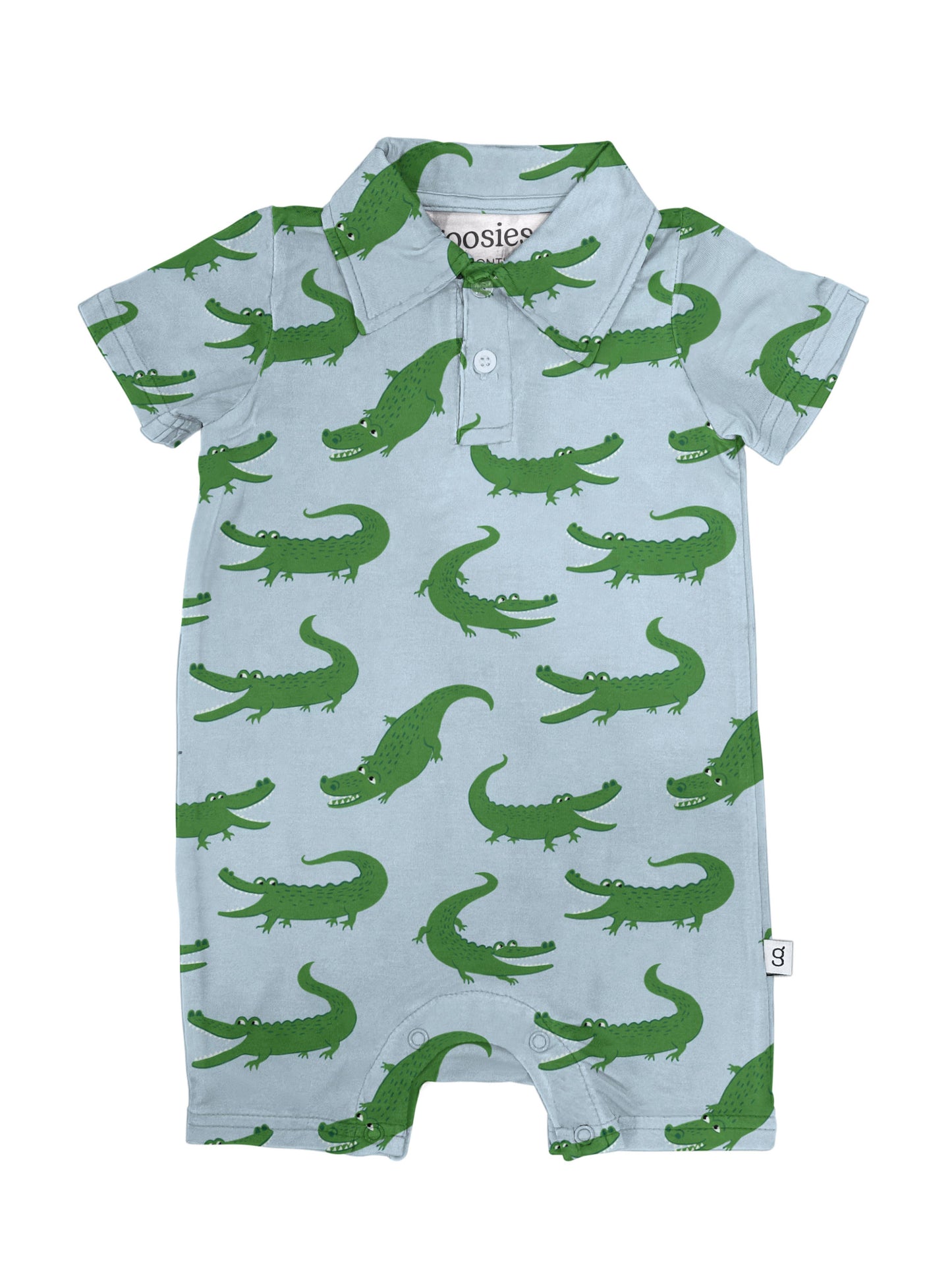 Blue Alligators Polo Romper
