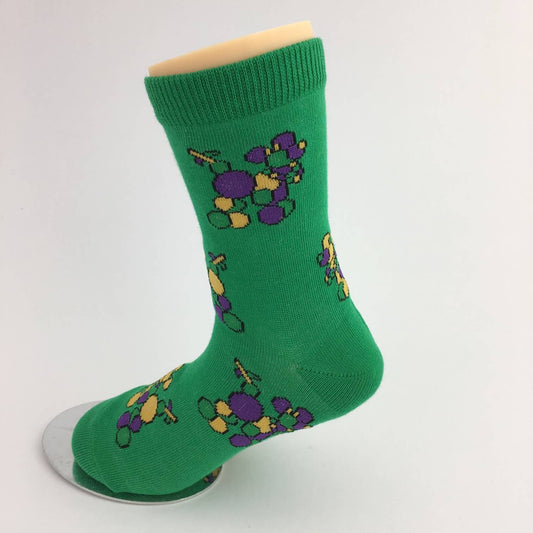 Mardi Gras Bead Dog Socks