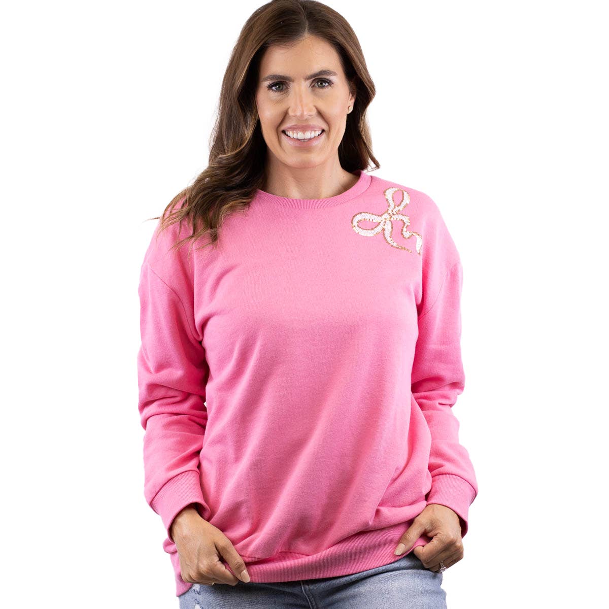 Bow Sequin Sweatshirt