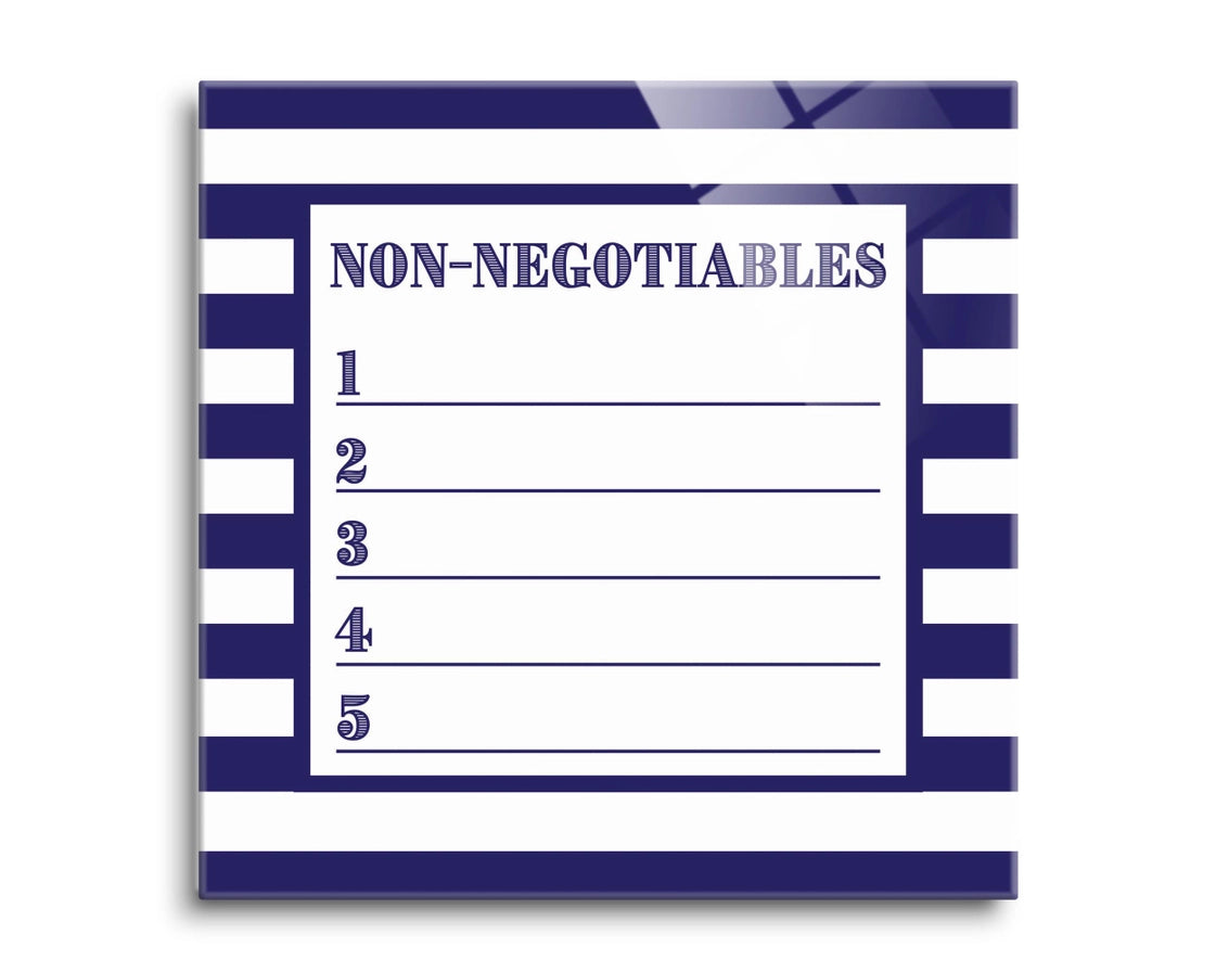 Dry-Erase Non-Negotiables Glass Plaque