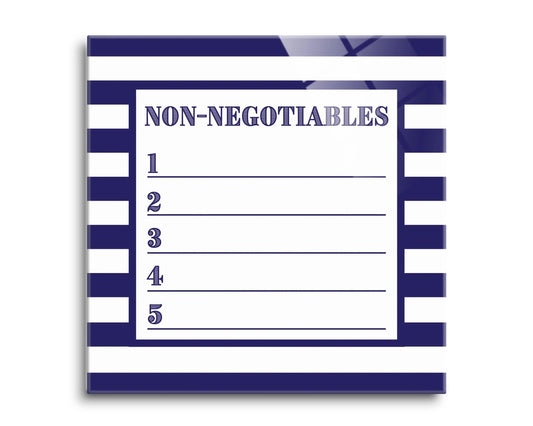 Dry-Erase Non-Negotiables Glass Plaque